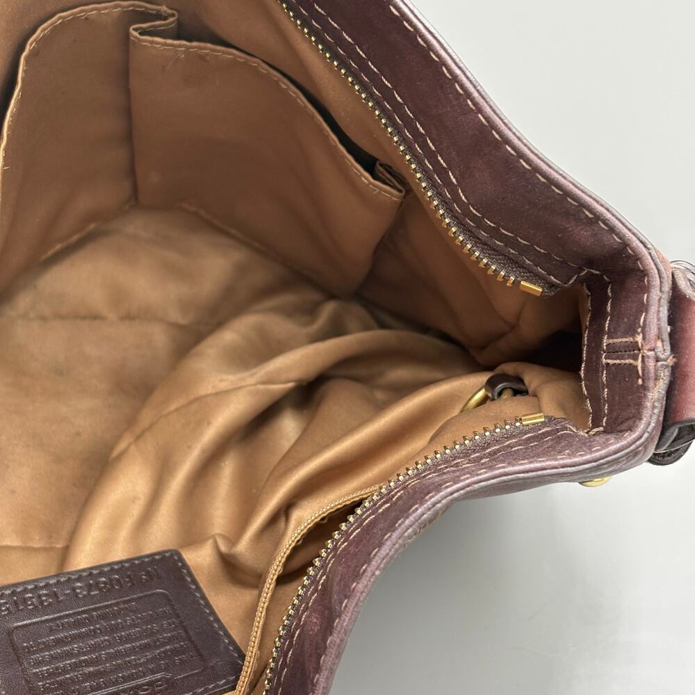 Coach Y2K Vintage Zoe Mosair Brown Patchwork Leather Suede Hobo Shoulder Bag - Picture 11 of 16